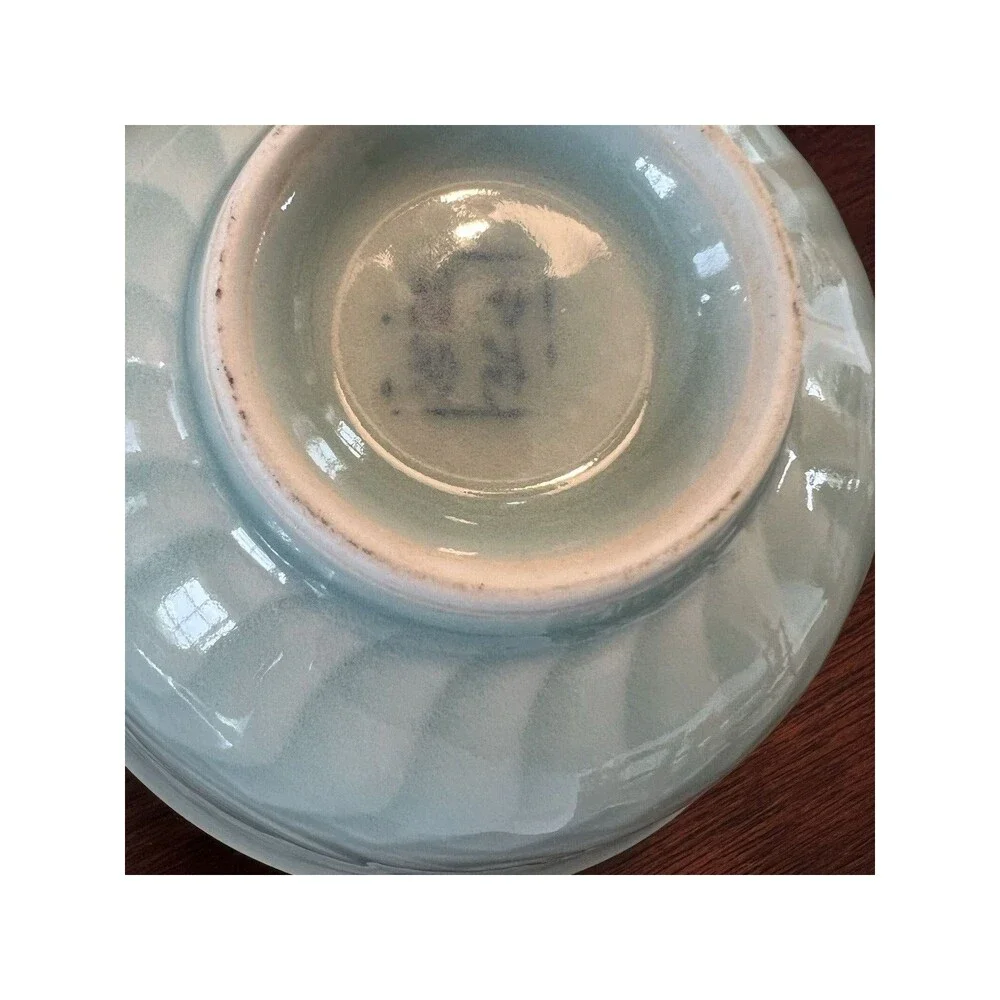 Longquan Celadon Koi Fish Rice Soup Bowls, Sauce Plates, Soup Spoons 18 Pieces
